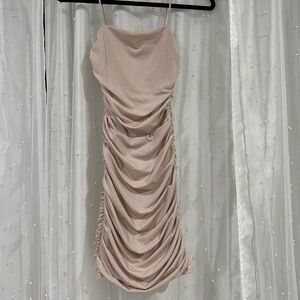 Elegant Ruched Pink Dress